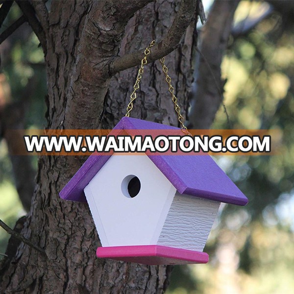 Handmade Wood Recycled Garden Hanging Wren Bird House