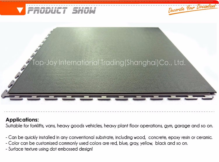 Easy install Anti-slip Industrial Interlocking Vinyl Floor