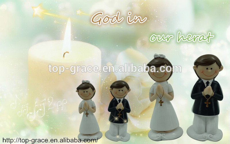 Resin boy and girl first holy communion