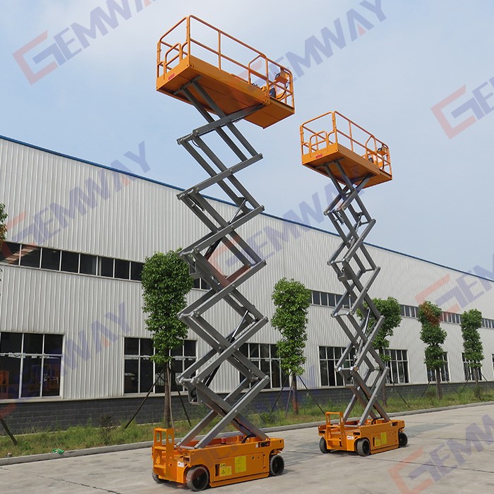 12m Electric aerial scissor lift self propelled work platform