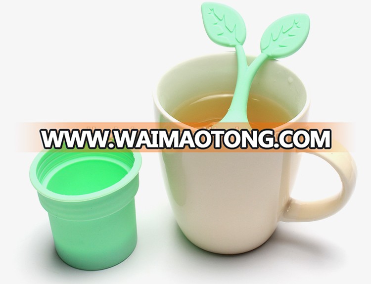 FDA Approved Silicone Plant Tea Filter Silicone Loose Tea Infuser Filter Coffee Stainer