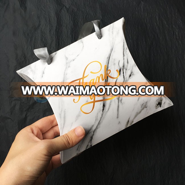 Wholesale White Custom Print Logo Large Hair Extensions Packaging Paper Pillow Gift Box