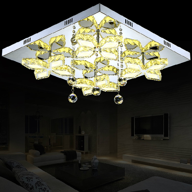 Modern bedroom LED crystal ceiling lamp