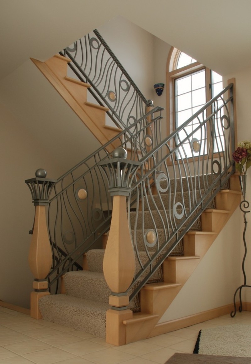 indoor spiral wrought iron staircase