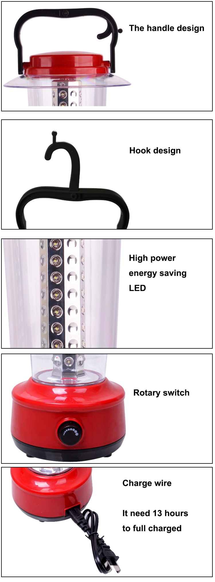 New design 40 led outdoor high power camping light charging lantern