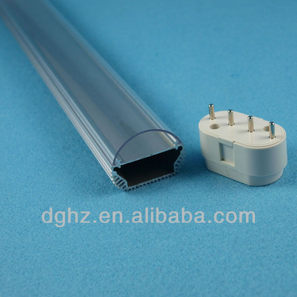 cover + aluminum led tube light casings with 2g11 LED lamp socket in China