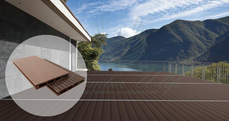 Various styles wood plastic composite WPC decking board