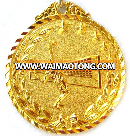 Round gold plated silver medal