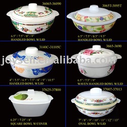 cheap price round melamine cover bowl set with lid