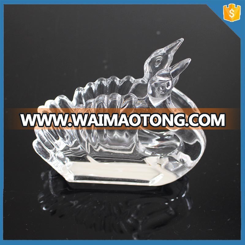 LXHY-N001 Animal shape swan Crystal Glass napkin holder for wedding