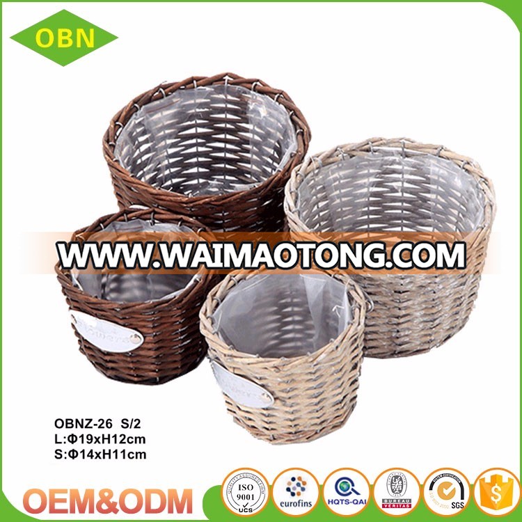 2017 fashionable wholesale cheap pure handmade custom wicker flower basket