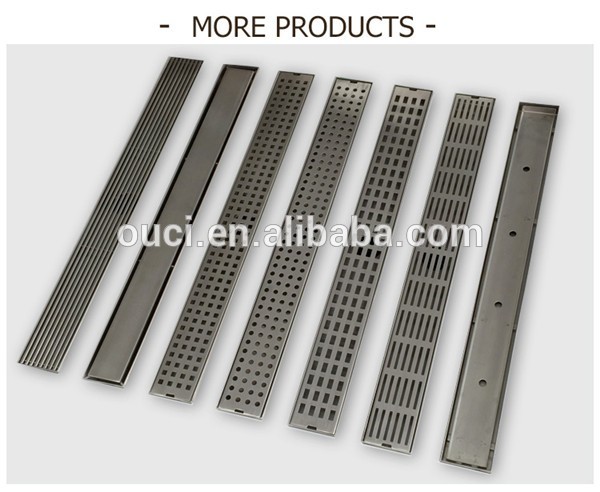 Long Stainless Steel Tile Insert Linear Shower Floor Drain Strainer