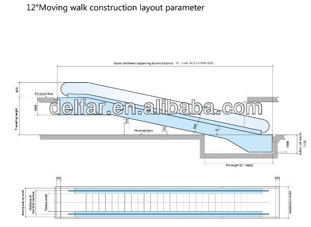 800mm step width indoor escalator for shopping mall