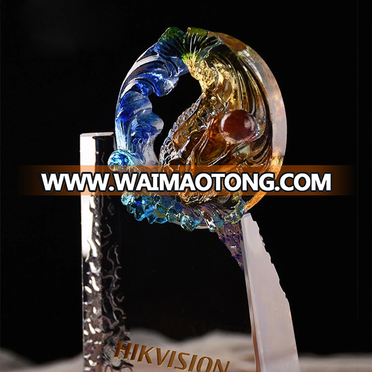 wholesale creative Came out top custom lettering crystal award trophy