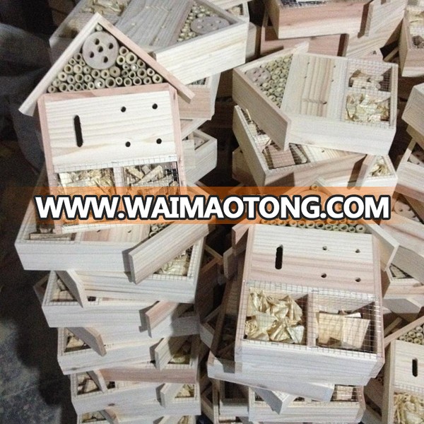 Natural Outdoor Wooden Insert Bee Bug House Hotel