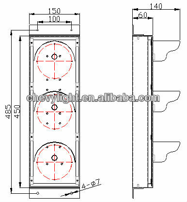 100mm IP55 parking lot LED traffic light