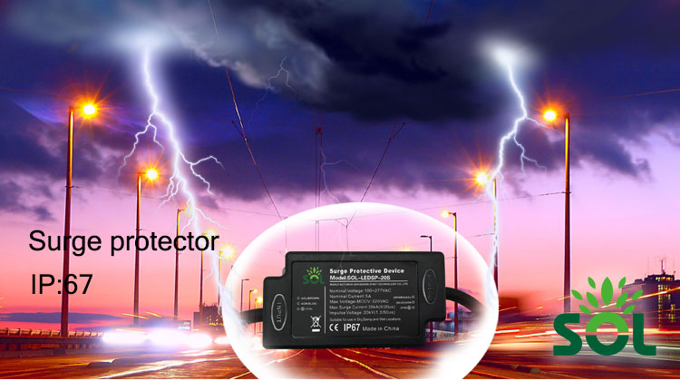 Fireproof IP67 20KA Outdoor Power SPD LED Surge Protection Device