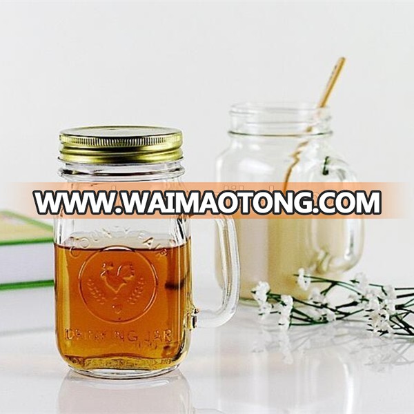 Metal lids for glass mason jar with straw hole colorful screw caps