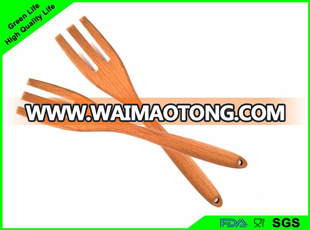 Wholesale eco friendly natural wooden fork utensils