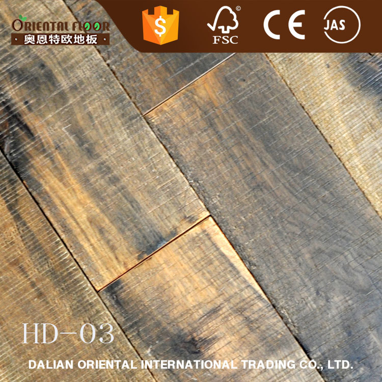 European oak random width solid wood parquet flooring