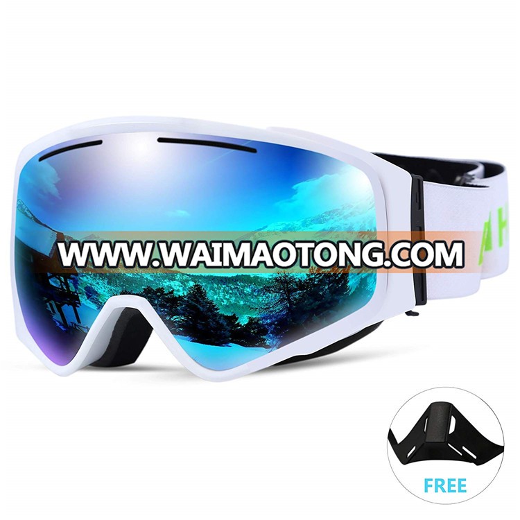 2 In 1 Adult Anti-Fog UV400 Magnetic Ski Goggle With Detachable Nose Guard