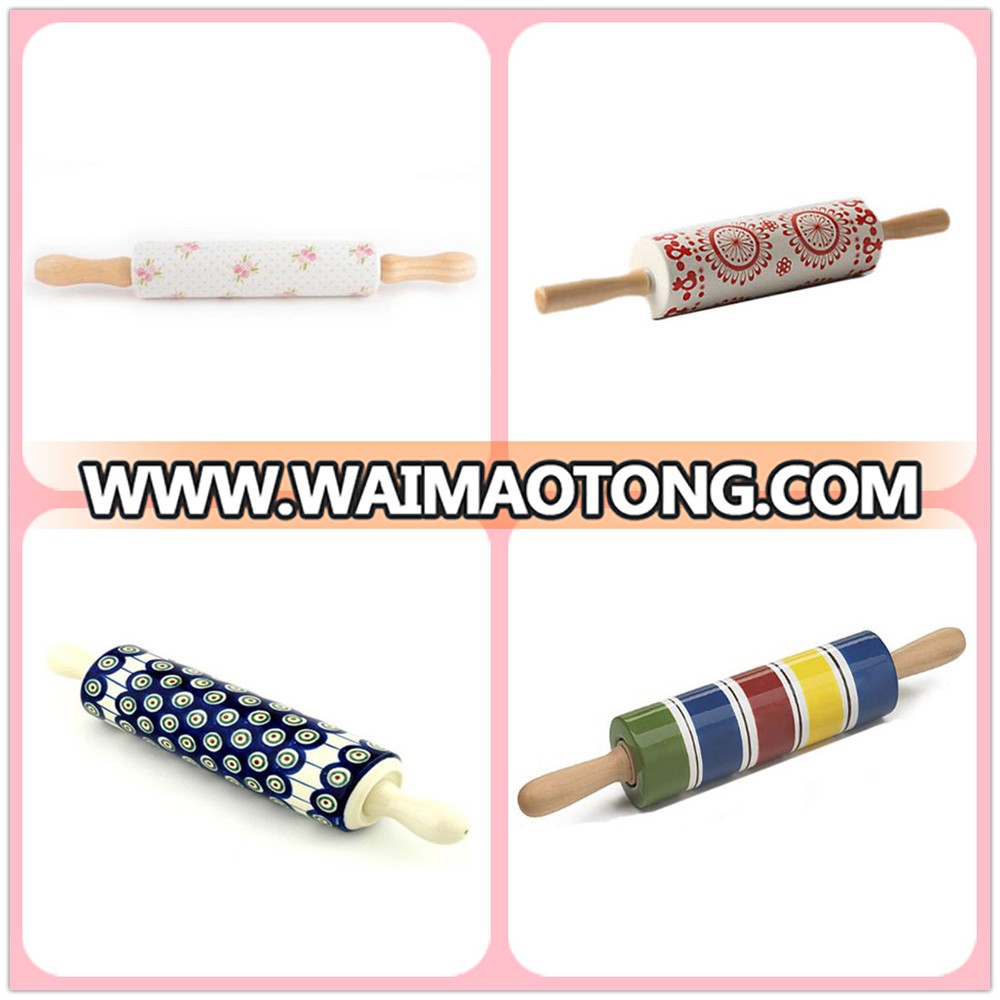 New online Hot sale Ceramic Kids Toy Bear Pattern Small Rolling Pin