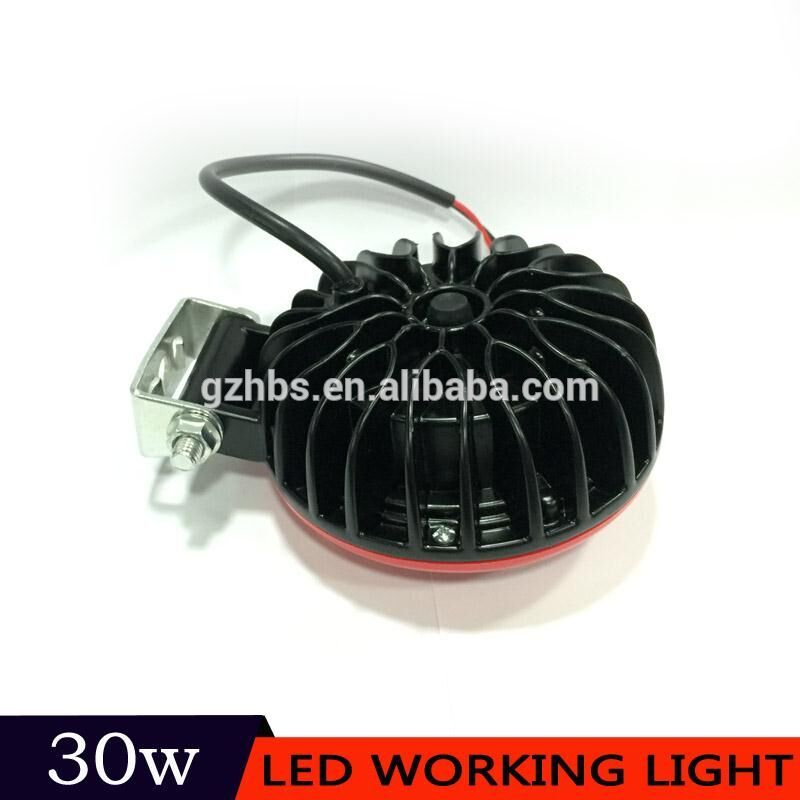 30W 12V/24V Round Spot Light Fog Light Off Road ATV Tractor Train Bus Boat ATV UTV Work Lamp Truck Motorcycle