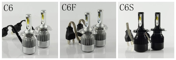 2017 h4 high power led headlight bulbs C6F with CE ROHS E-MARK 36W 3800LM