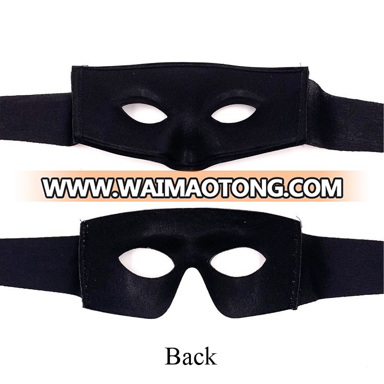 PoeticExst Hot Sale Cosplay Zorro Scary Mask Halloween Couple Masks Black Plastic with Long Band