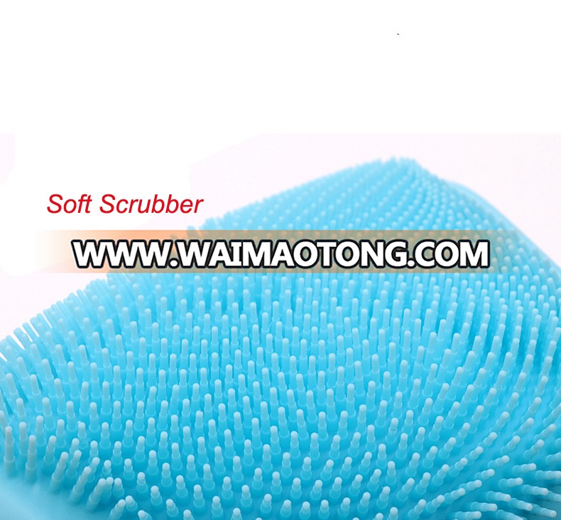 Non-stick Durable Heat and Slip Resistant Long Silicone Scrubbing Brush Gloves