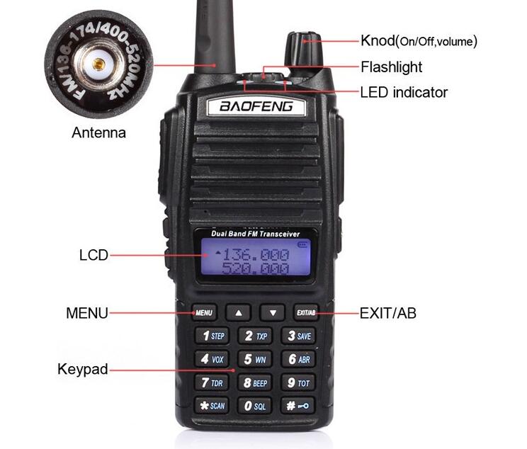 5W High Power Output Two way ham radio Walkie Talkie Baofeng UV-82 powerful professional Long range