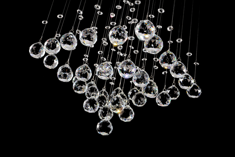 Ceiling-Light-2407 Modern Simple Square Led Crystal Hanging chain Ceiling Light