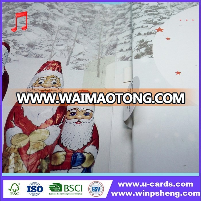 Customized voice recording christmas greeting card