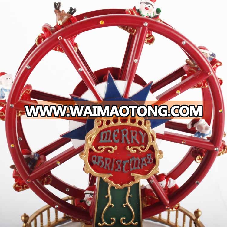 Wholesale natal 2019 plastic craft led animated ferris wheel music box