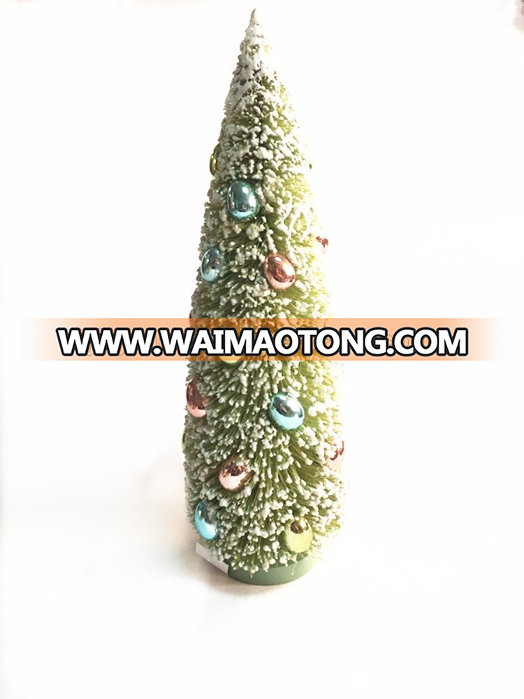 Unique artificial christmas sisal tree with plastic christmas ornaments for christmas decorated