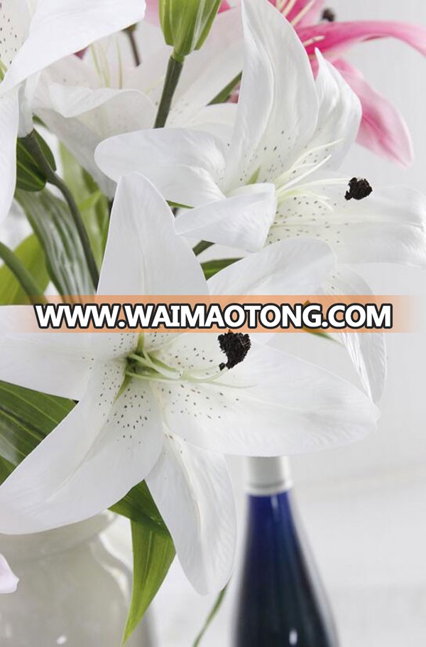 Wholesale 5 heads artificial lily flower for home decoration