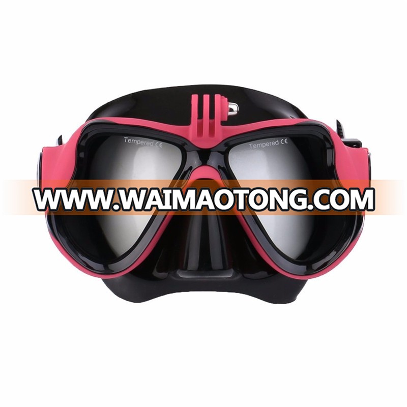 Hot Professional Underwater Camera Diving Mask Scuba Snorkel Swimming Goggles for GoPro Xiaomi SJCAM Sports Camera red