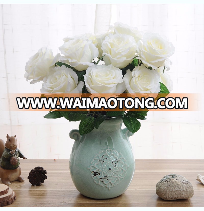 Factory 7 head wedding simulation flower european-style high-grade decorative artificial silk rose flower