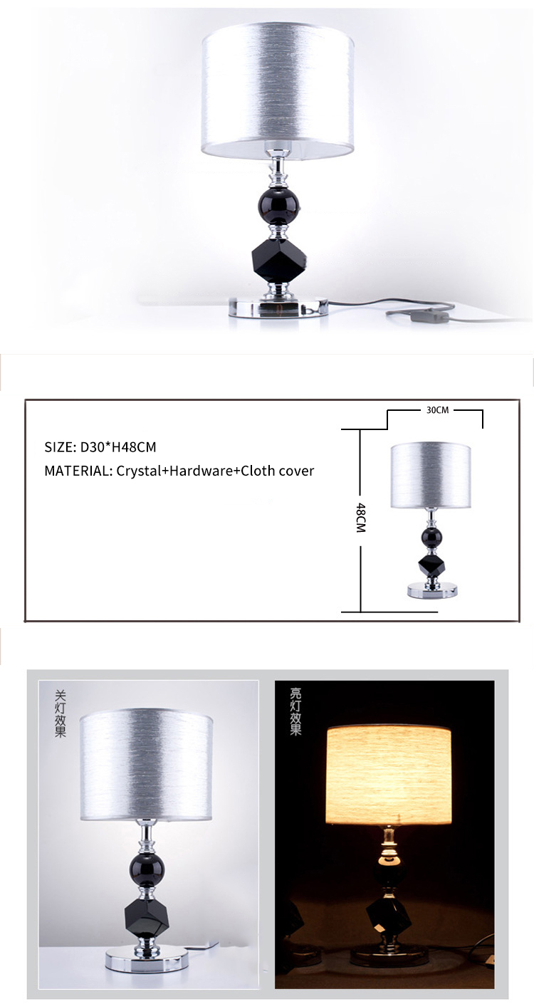 Free Shipping Hotel Bedside Lamp bedroom bedside  crystal decorative modern simple table lamp