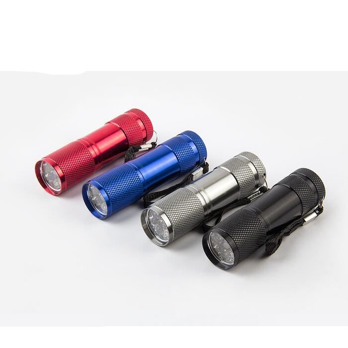 High Quality UV Blacklight Aluminum Alloy 3*AAA Battery Best UV Flashlight 9 Led UV Torch Light