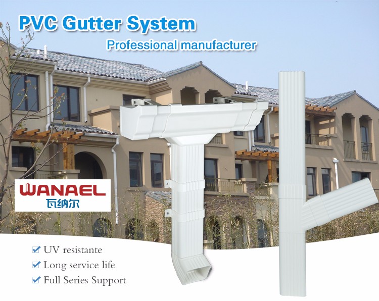 House Plans House Gutters Easy to Install 7 inch Colored Rain Water pvc Gutters