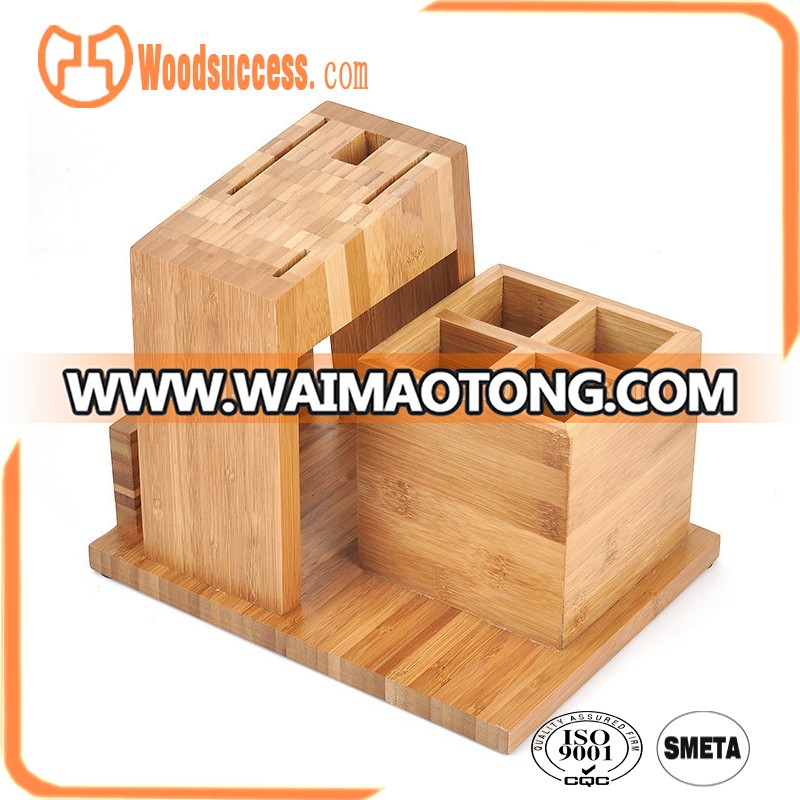 kitchen knife holder storage box bamboo cutting board 3pcs set