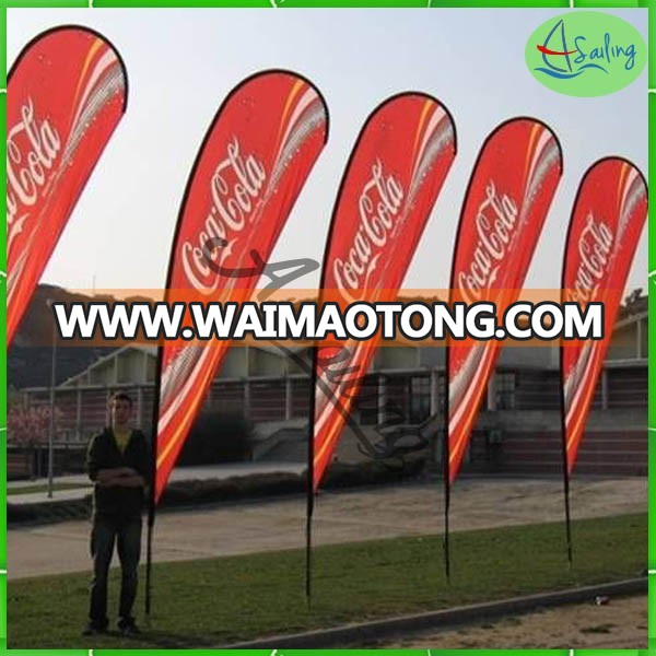 outdoor advertising beach flag,Printed Type and Polyester Flags & Banners Material teardrop banner