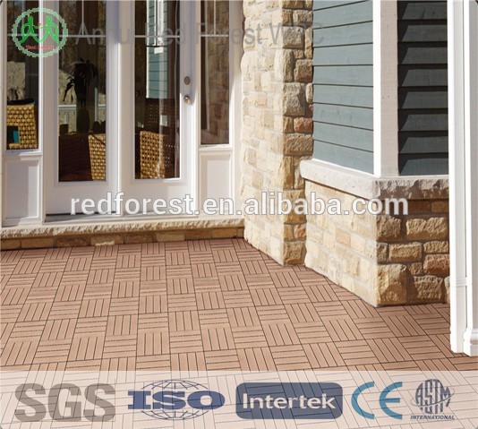 Bamboo plastic outdoor and indoor wpc tiles decking flooring