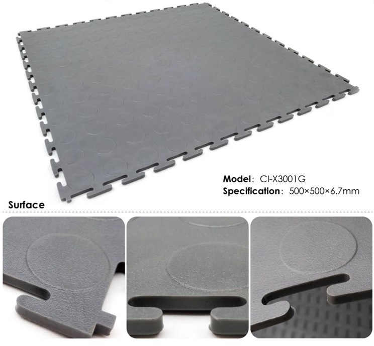 Industrial Interlocking Garage Vinyl Floor Tile Mat