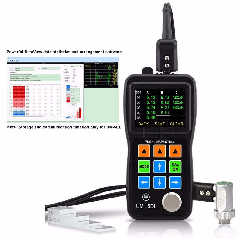 YUSHI High Accuracy Ultrasonic Thickness Measurement A B Scan Ultrasonic Thickness Meter/Tester UM-5D