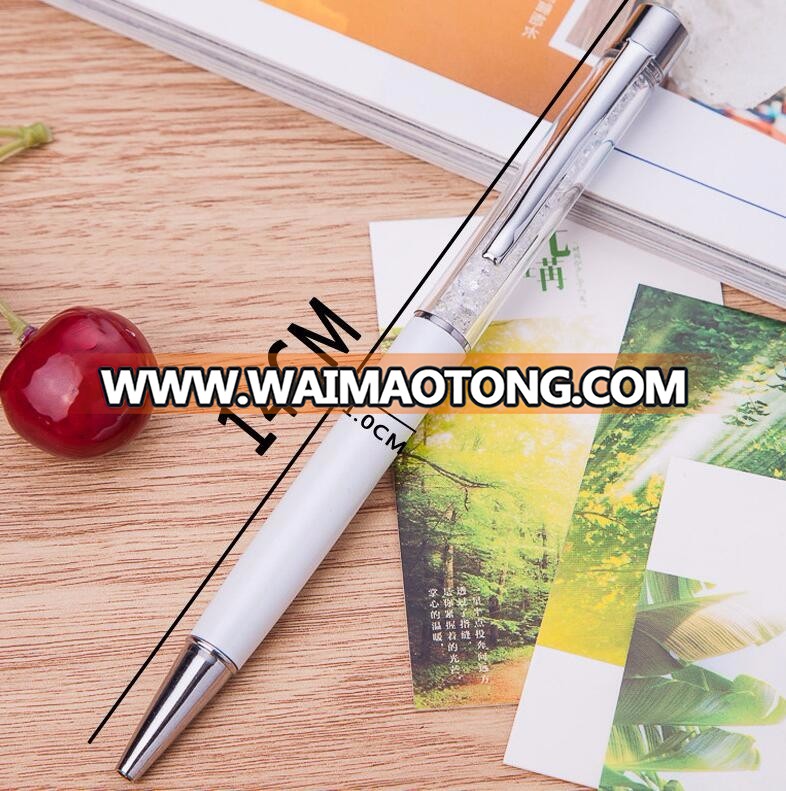 crystal metal body promotional advertising ballpoint pen business signature with crystal on top ball pen