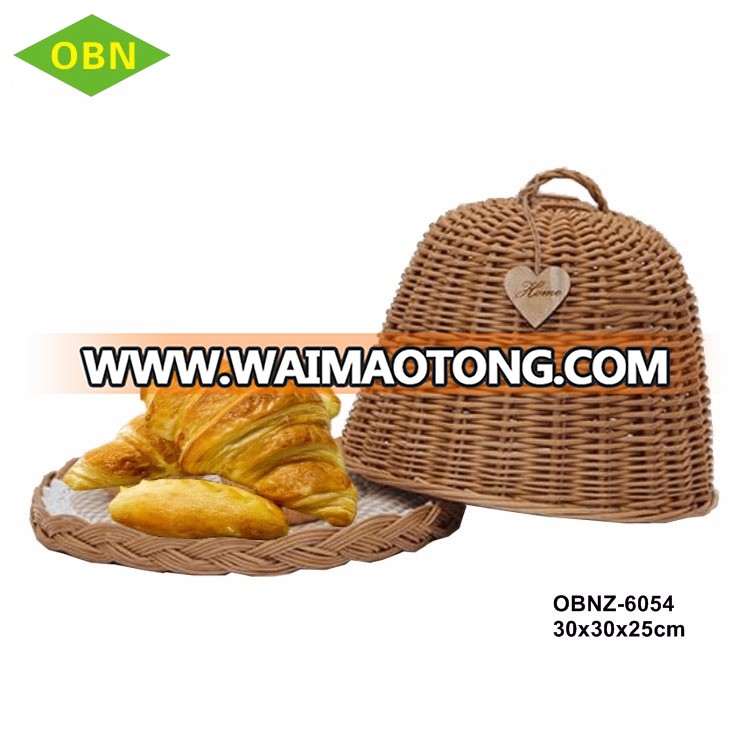 Wholesale Eco - friendly Handmade Durable Brown Wicker Bread Fruit Basket with Cover