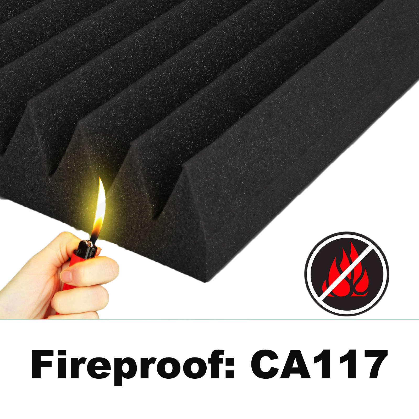 New Fireproof Acoustic Foam Sound Absorption Studio Treatment Wall Panels 30 X30X5 cm 12 pcs