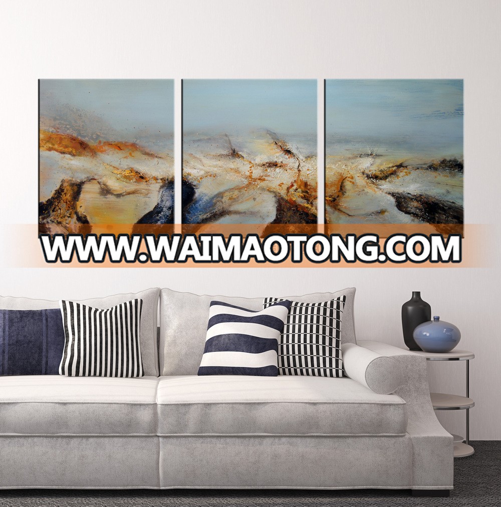 triptych abstract painting for home decor